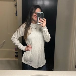 Sweatshirt with pockets, turtle neck type hood